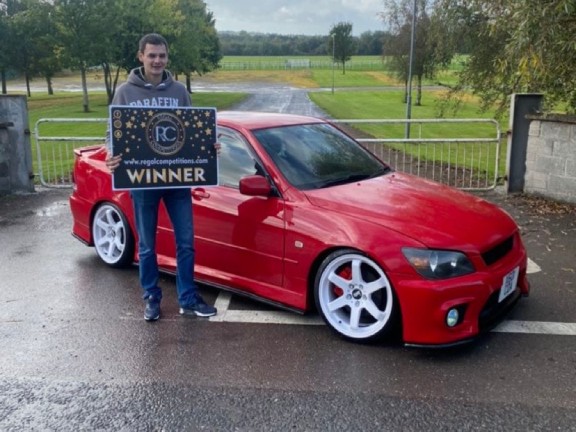BILLY MURPHY FROM COUNTY CORK- WINNER OF RED TOYOTA ALTEZZA