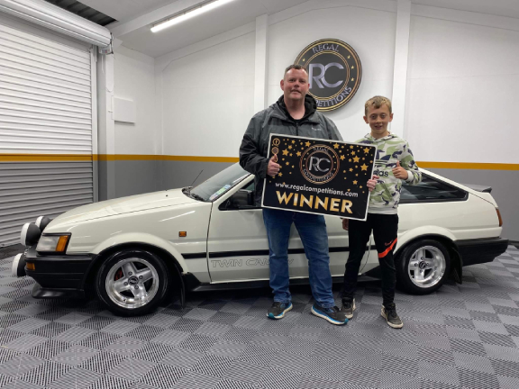 EOIN RYAN FROM TIPPERARY- WINNER OF WHITE TOYOTA COROLLA TWINCAM