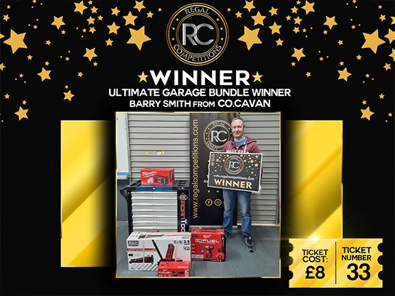 BARRY SMITH FROM COUNTY CAVAN- WINNER OF ULTIMATE GARAGE BUNDLE