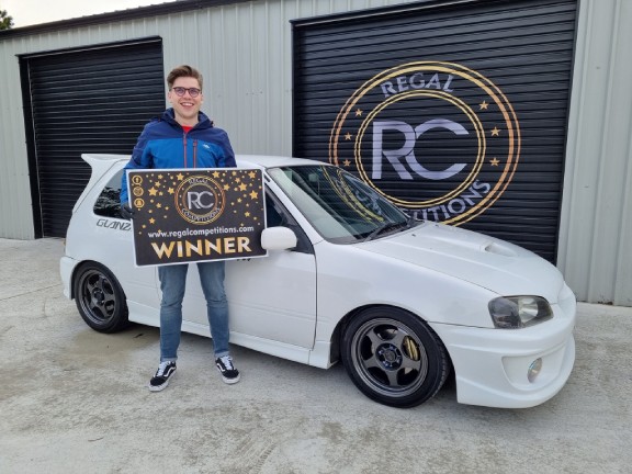 THOMAS FAHY FROM COUNTY GALWAY- WINNER OF WHITE TOYOTA GLANZA