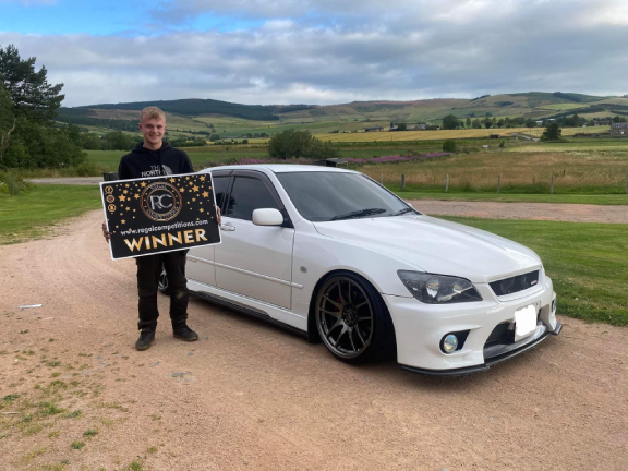 DUNCAN ROSS FROM ABERDEEN SHIRE UK- WINNER OF WHITE TOYOTA ALTEZZA