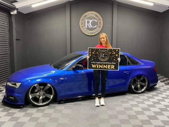 AISLING HAWKINGS FROM COUNTY GALWAY- WINNER OF 2015 BAGGED AUDI A4 SLINE