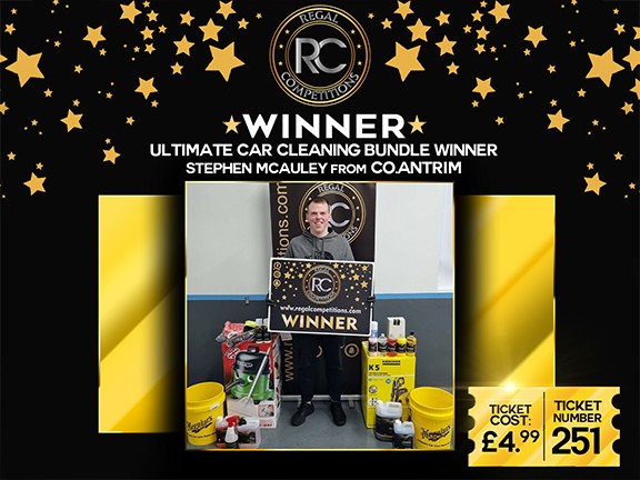 STEPHEN McAULEY- FROM COUNTY ANTRIM- WINNER OF THE ULTIMATE CAR CLEANING BUNDLE
