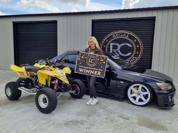 LAUREN JANE DEERY- FROM COUNTY DERRY/LONDONDERRY-WINNER OF LEXUS IS200 & SUZUKI LTR450