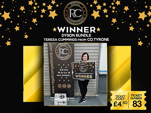 TERESA CUMMINGS FROM COUNTY TYRONE- WINNER OF REGALS DYSON BUNDLE