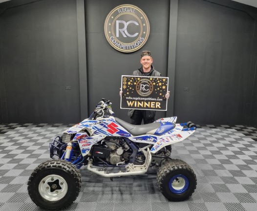MARK McGUIGAN FROM COUNTY DOWN- WINNER OF WHITE LTR450 QUAD