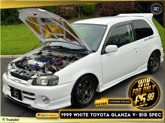 1999 WHITE TOYOTA GLANZA V- BIG SPEC