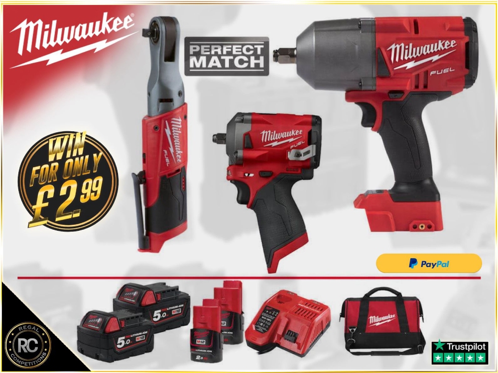 MILWAUKEE 3 PIECE PERFECT MATCH POWER PACK BUNDLE