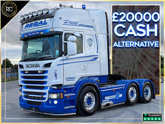 2011 SCANIA R500 V8 STREAMLINE OR £20000 TAX FREE CASH