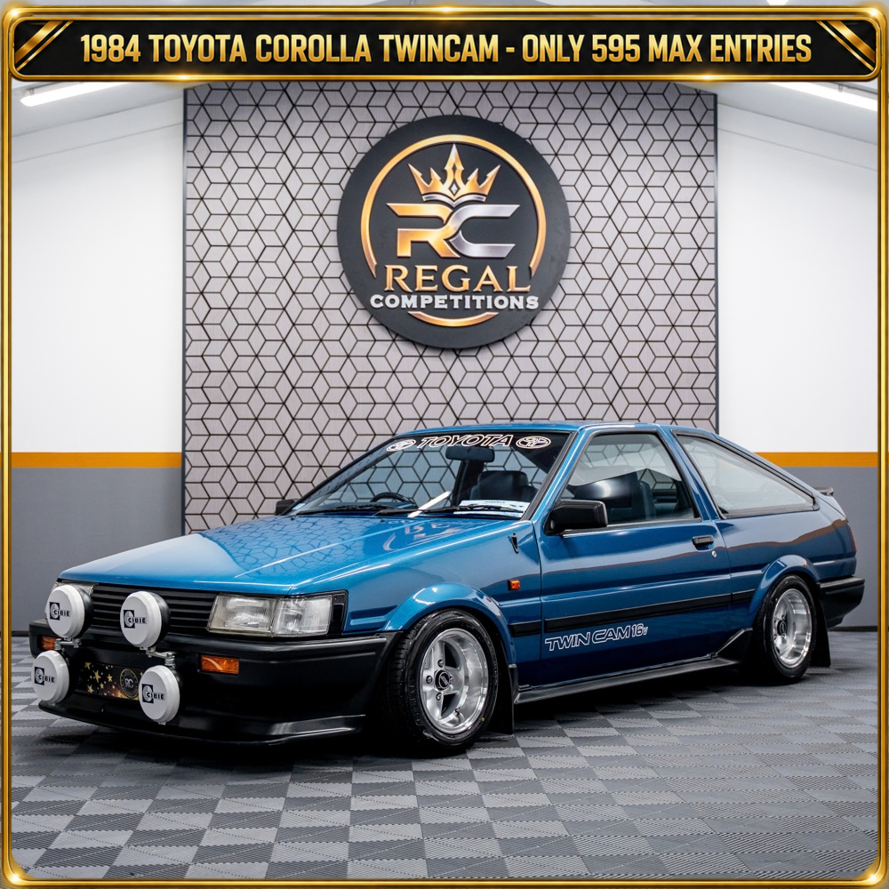 1984 TOYOTA COROLLA TWINCAM GT COUPE - MEGA LOW ODDS WITH ONLY 595 MAX ENTRIES