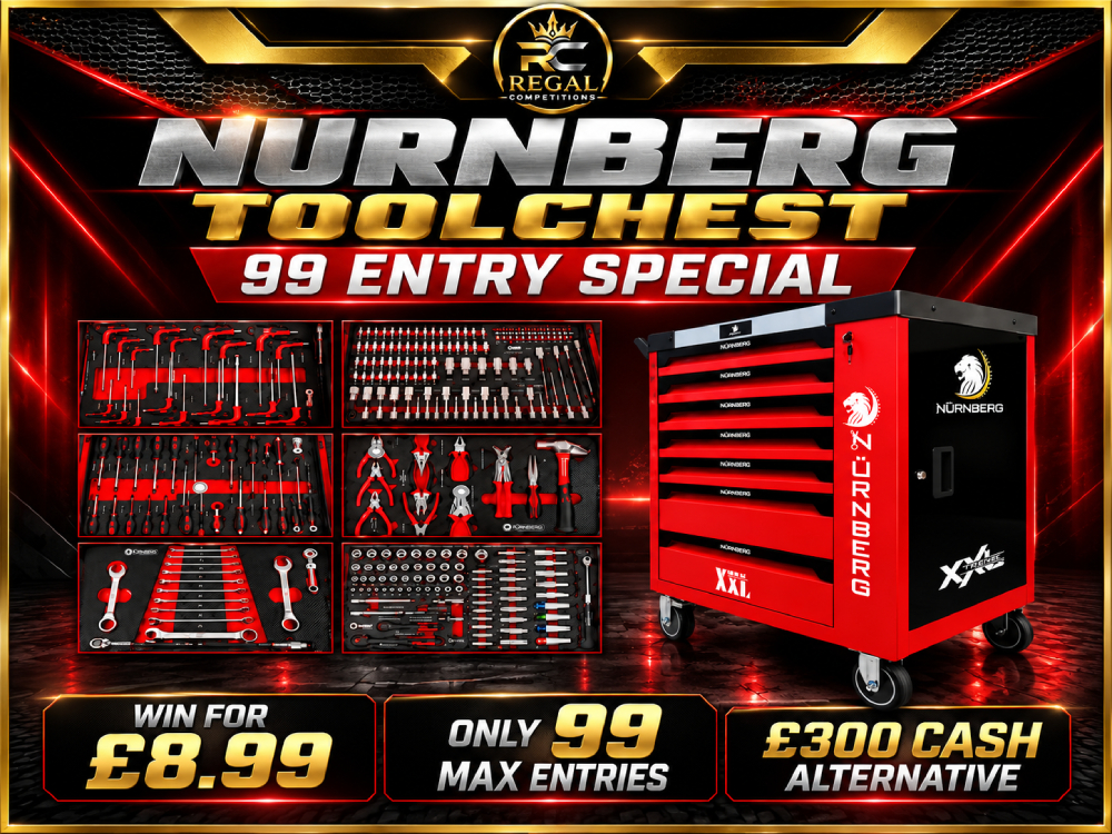 £300 CASH OR RED NURNBERG TOOLCHEST- 99 ENTRIES