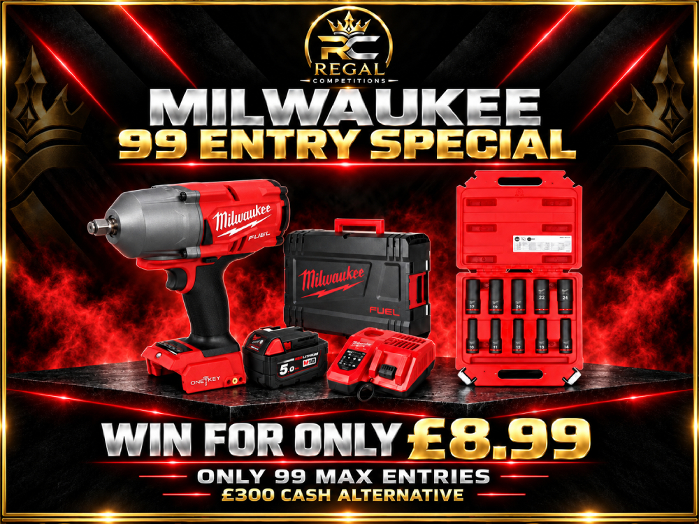 £300 CASH OR MILWAUKEE 99 ENTRY SPECIAL- LOW ODDS